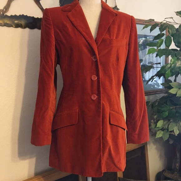 Jennifer Moore Jackets & Blazers - Jennifer Moore orange velvet fall blazer 10